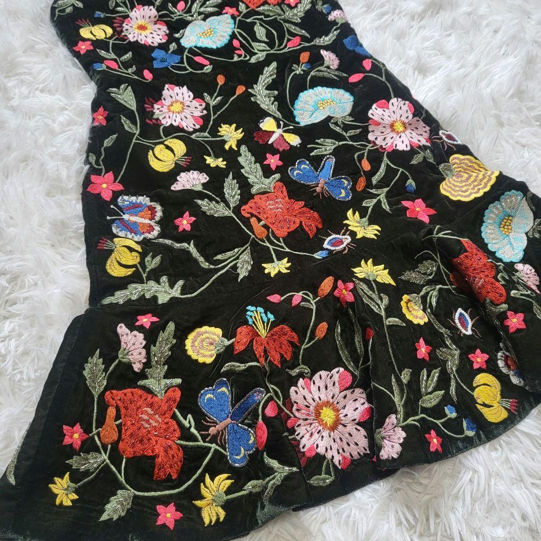 alice+olivia　アリスオリビア　花柄刺繍ワンピース　ミニドレス　xs