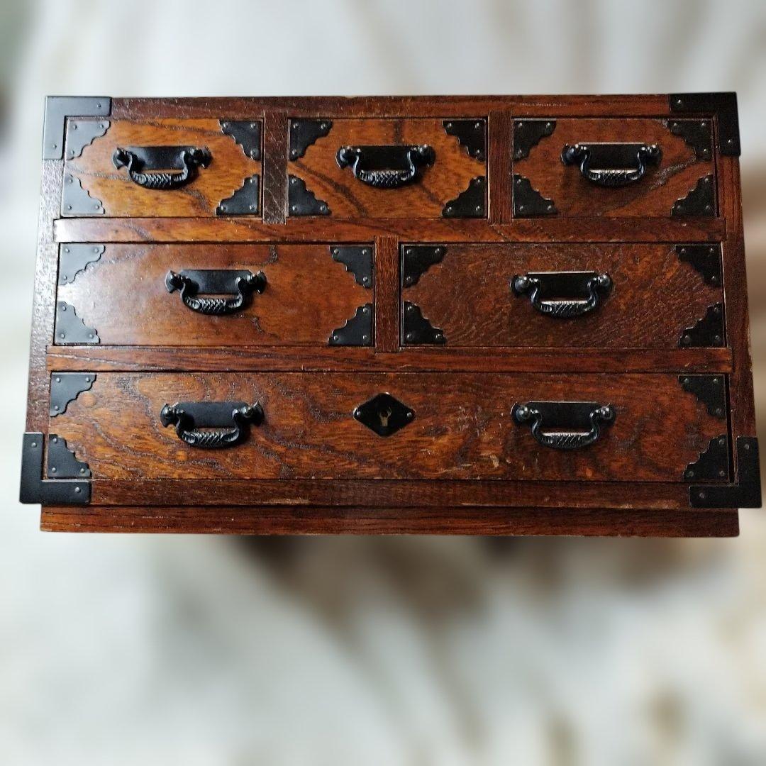 伝統的な日本の木製タンス 6引き出し 小物いれ即購入◎