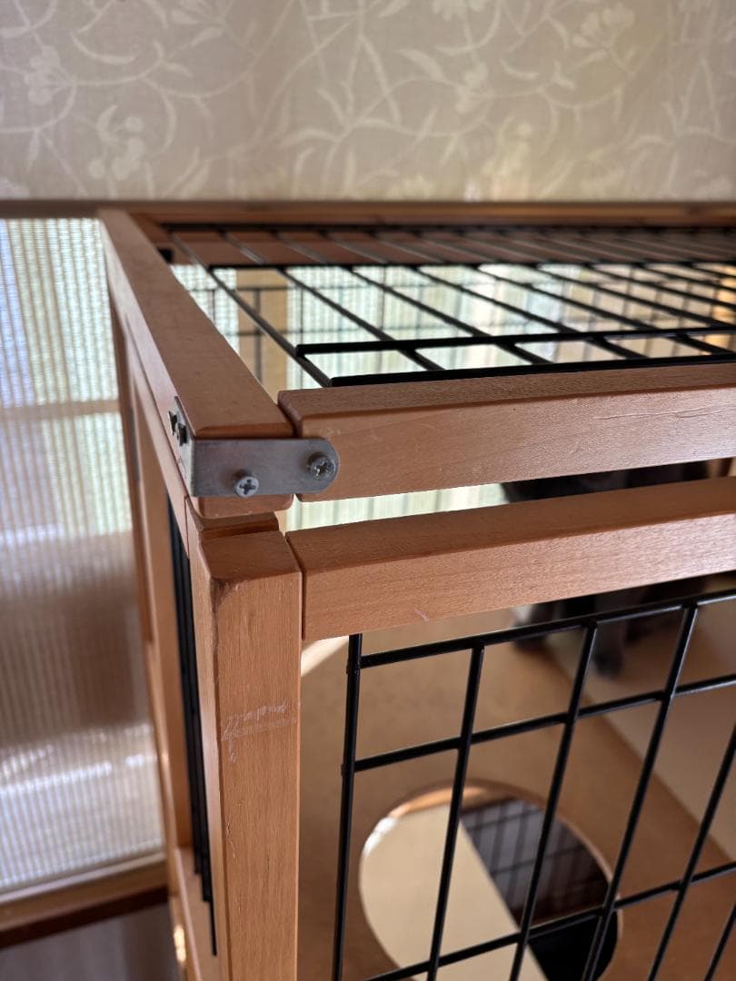 ①廃盤品 希少ナチュラルワン☆彡木製キャット猫ケージ（３段ナチュラル色）