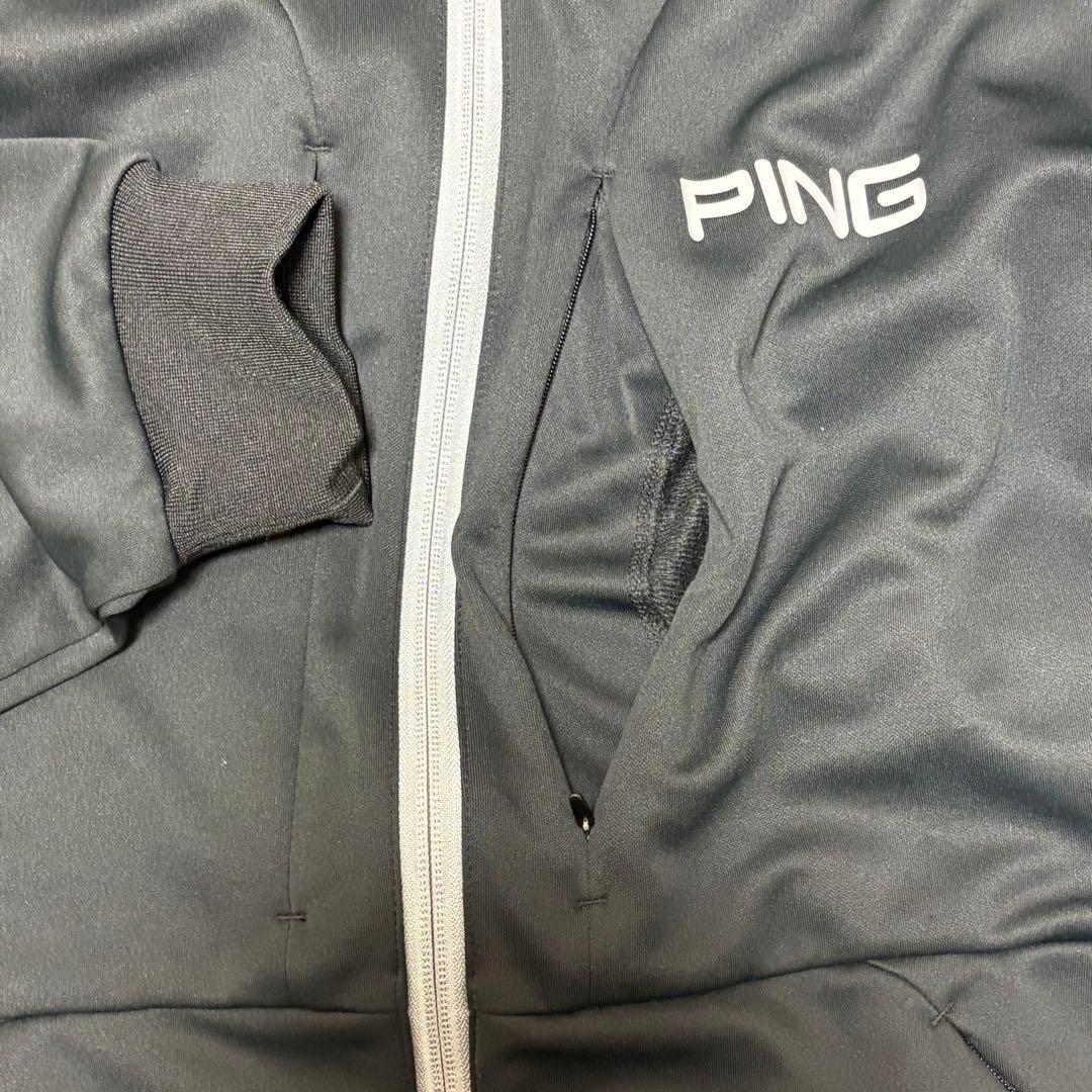 美品‼️ピン コンパクトニット フルジップ フーディー ゴルフウェア メンズ　黒