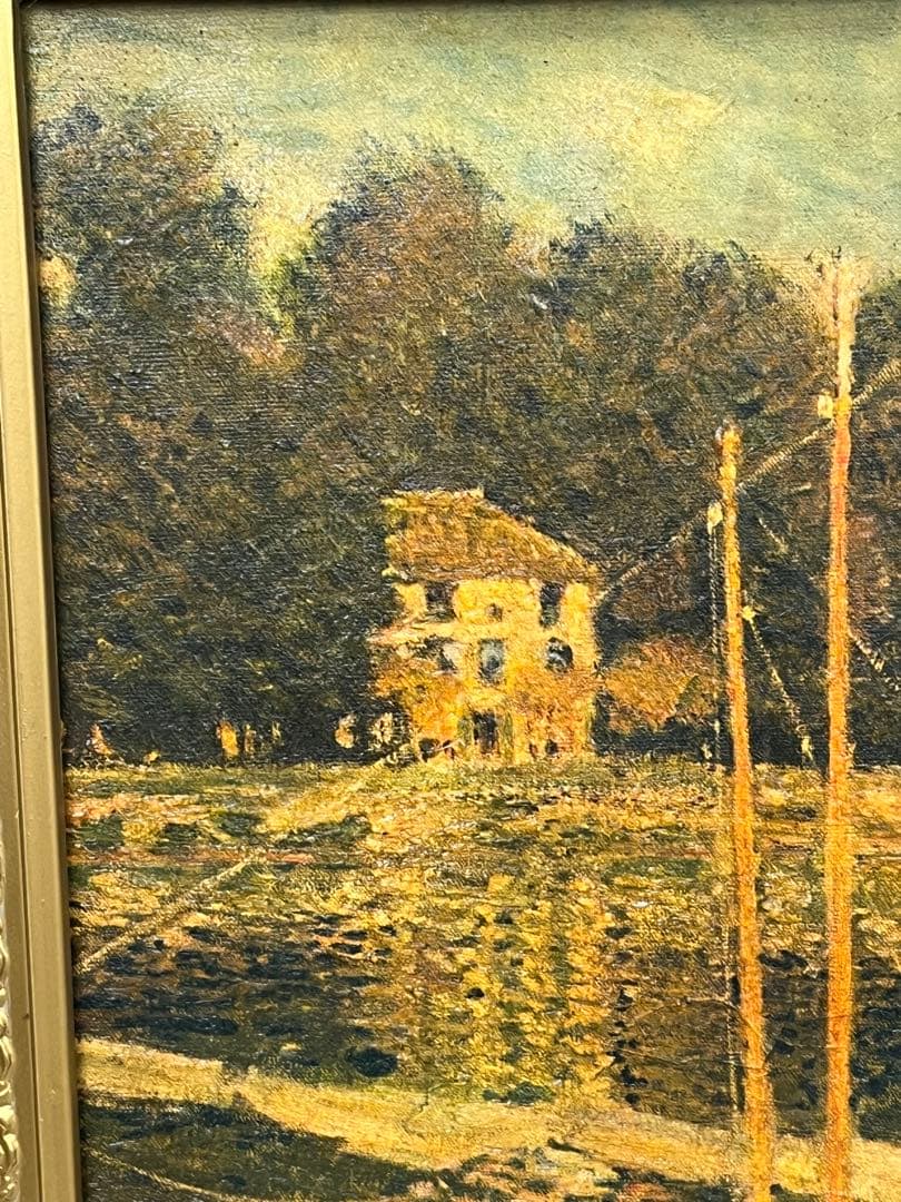 油彩画壁掛け モネ アルジャントイユの橋 複製版 1281