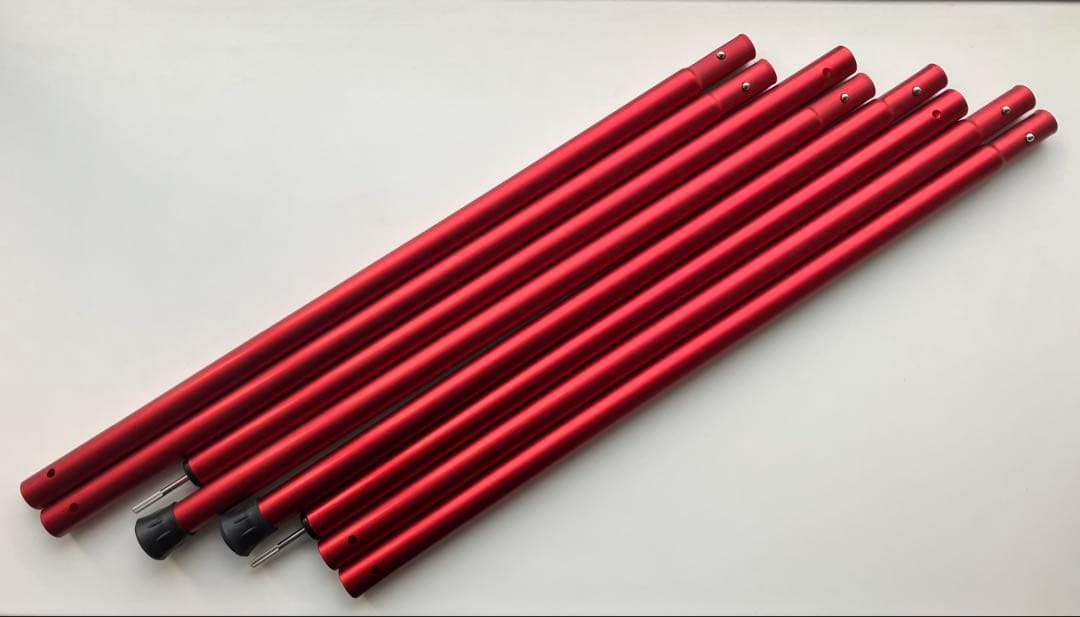 スノーピーク　ウイングポール　レッド　280cm 2本セット