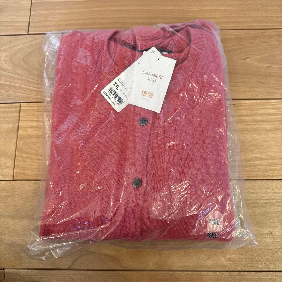UNIQLO カシミヤ100% カーディガン XXL ピンク