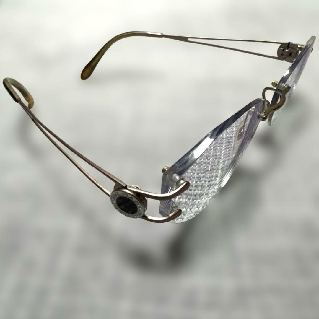 BVLGARIブルガリゴールドメタルフレームクリアレンズサングラス　レディース