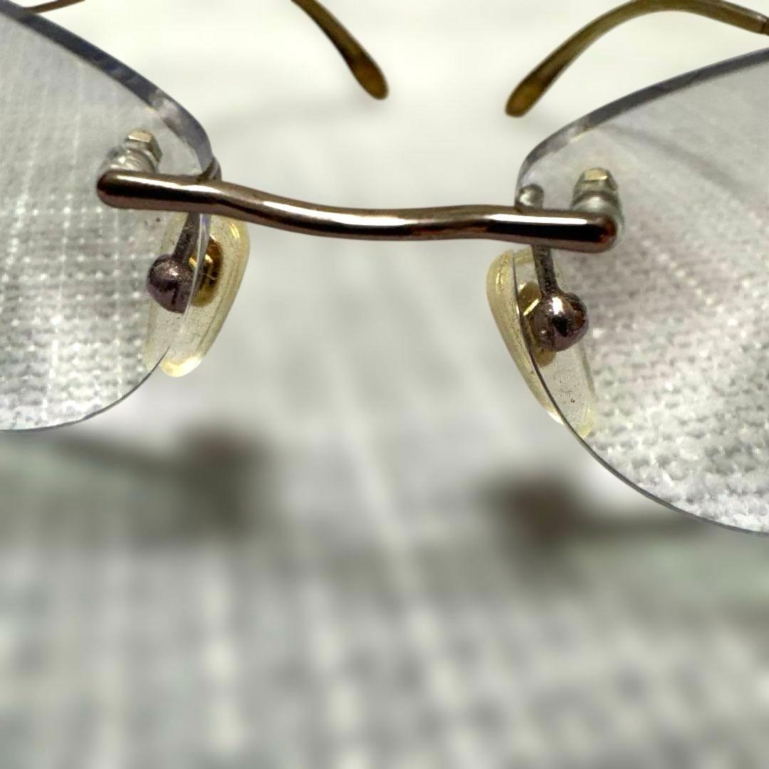 BVLGARIブルガリゴールドメタルフレームクリアレンズサングラス　レディース