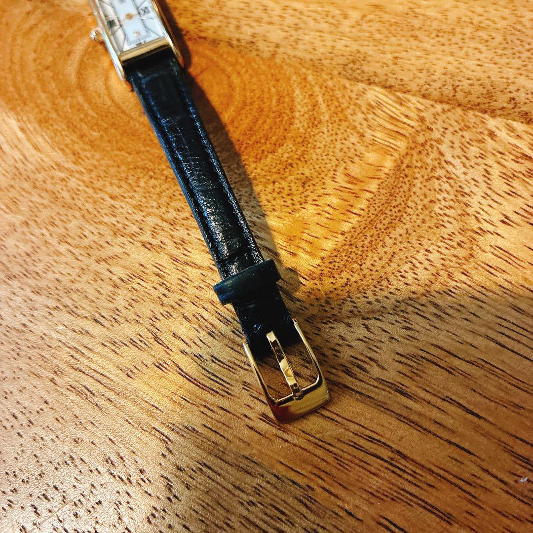 訳あり　ヴァンドーム青山　レクタングルウォッチ　ブラック　購入時59,400円