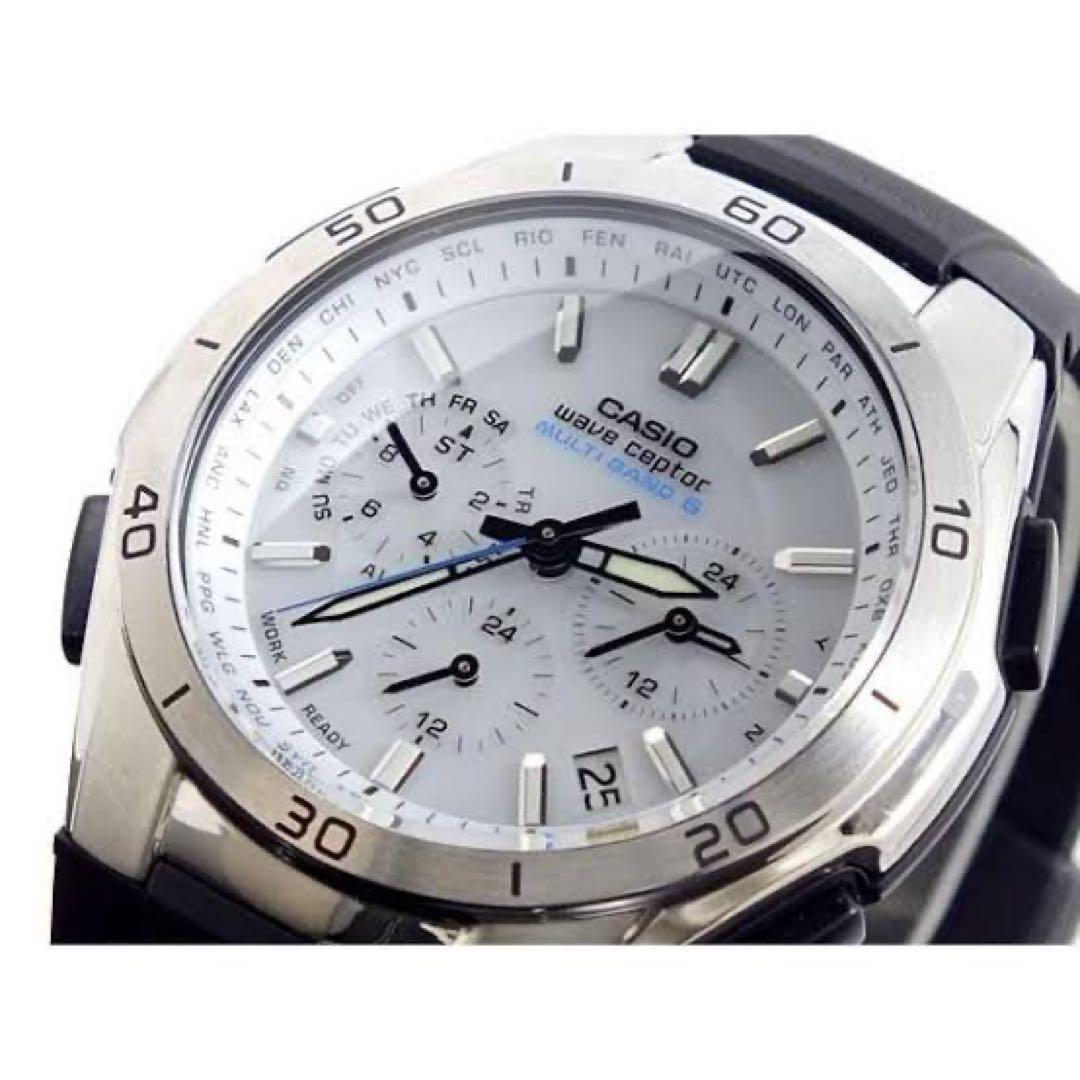 【電波ソーラー】新品未使用 CASIO 腕時計 ホワイト