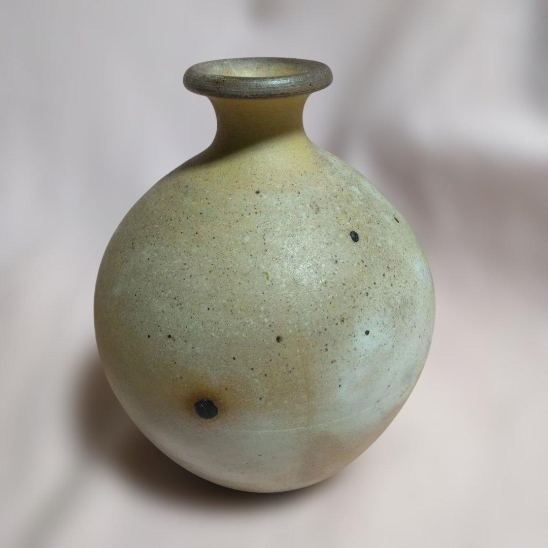 丹波焼　大西誠一作　白丹波窯変花生け