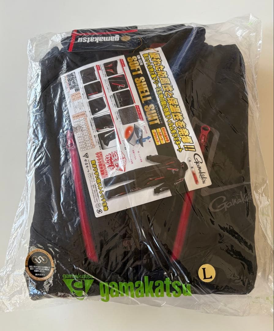 がまかつ　GM-3370 ソフトシェルスーツ　ブラック　L サイズ