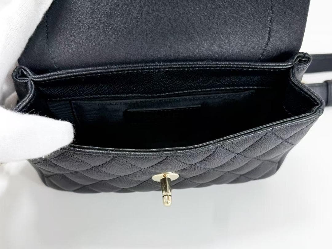 未使用/着画追加CHANEL/シャネル/キャビア/黒/ ウエストバッグ/ポーチ/