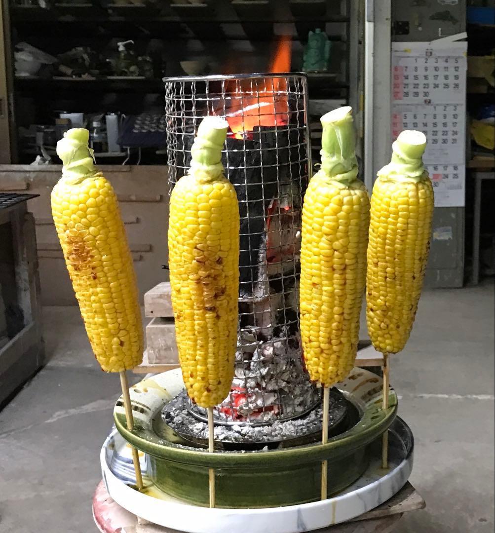 【美濃焼】串匠~金結昌(くじゃく)~　串物を炭焼き　七輪/魚/肉/バーベキュー