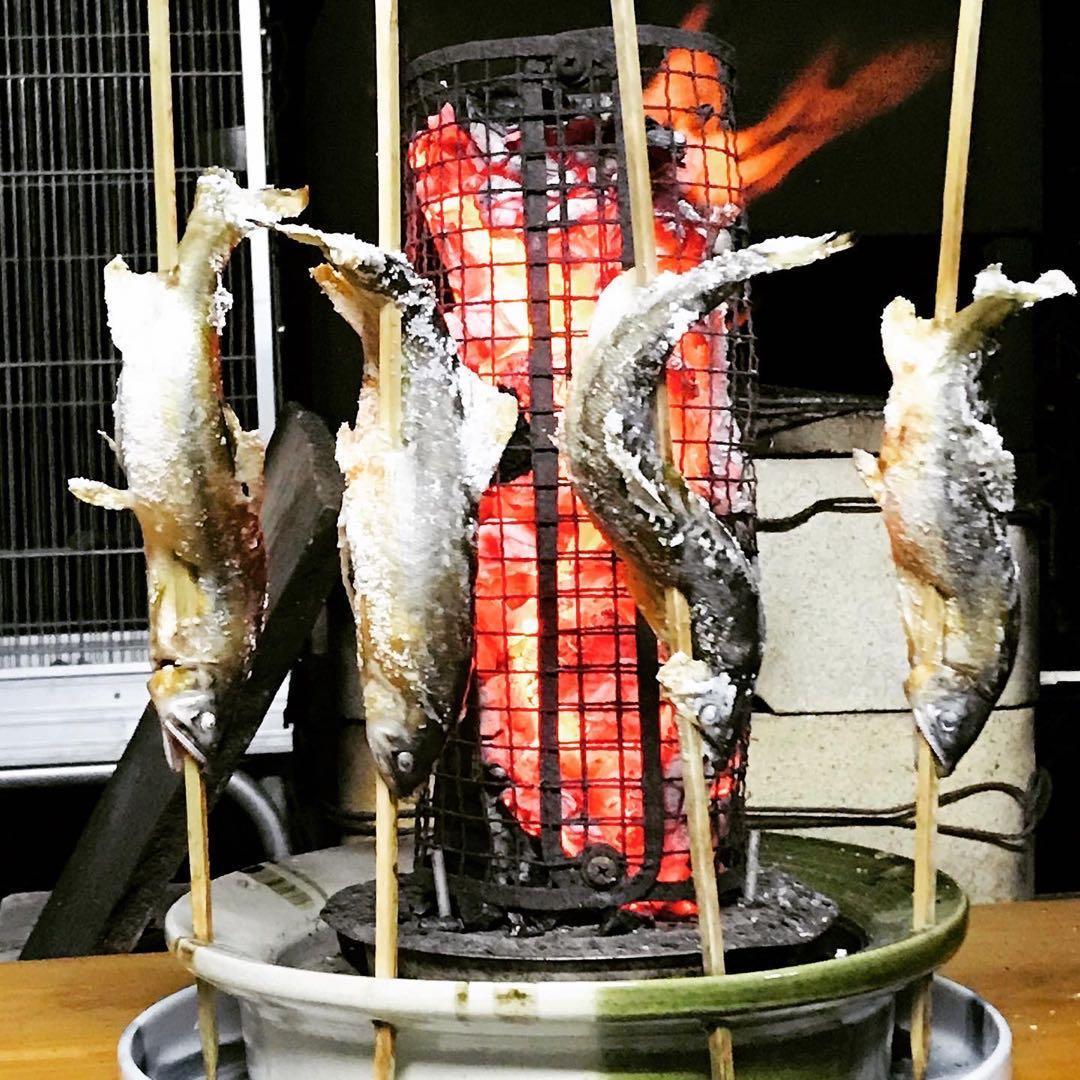 【美濃焼】串匠~金結昌(くじゃく)~　串物を炭焼き　七輪/魚/肉/バーベキュー
