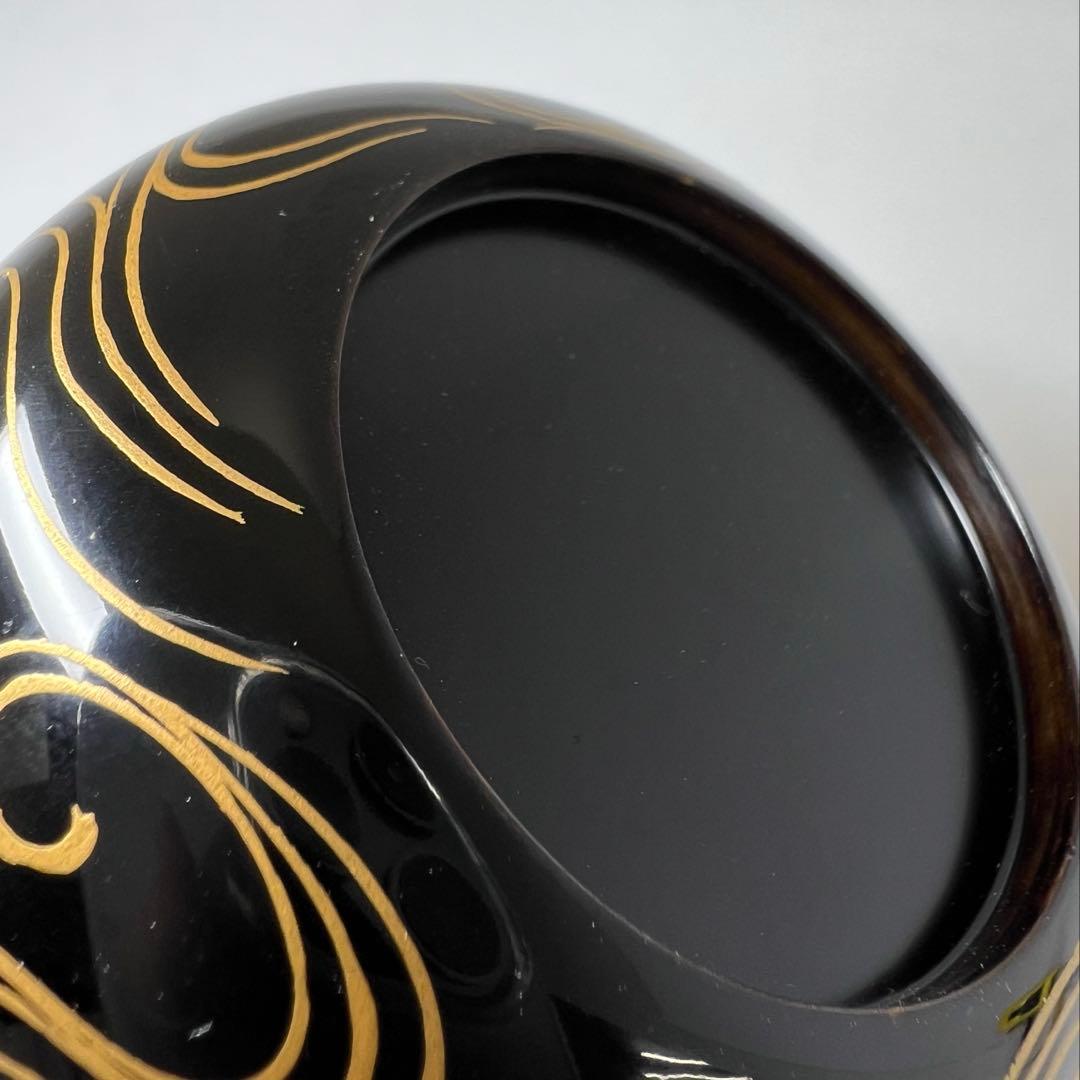 ☆茶3 高橋峯房造　流水千鳥　平棗　共箱　高さ5.5/口径7.4cm