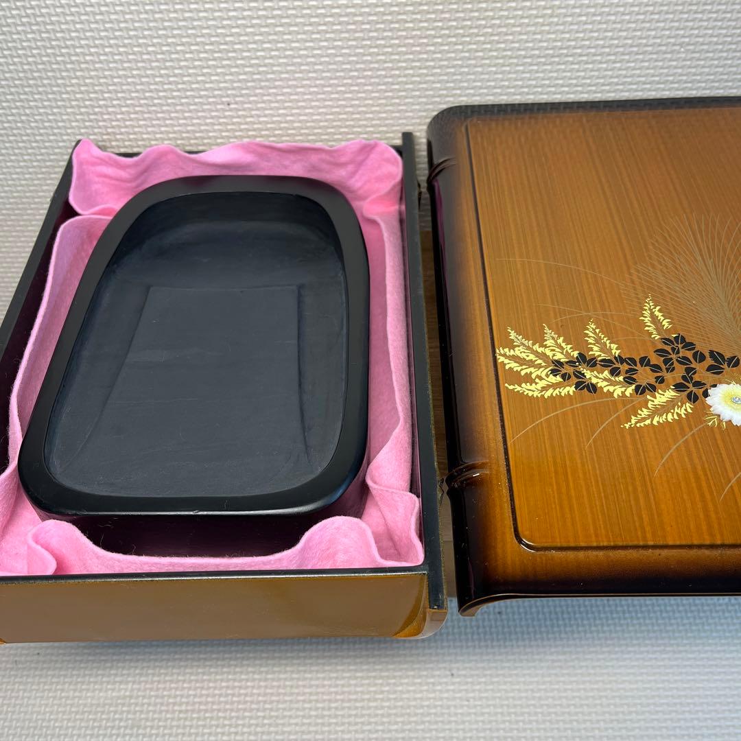 ⭕️雄勝硯　伝統工芸士　特殊彫　希少　四つ足　石紋綺麗　匠　高橋仁夫　岳成　四六寸