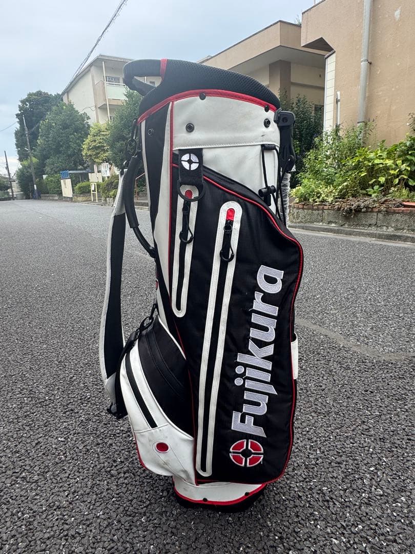 Fujikura キャディバッグ 黒/白/赤