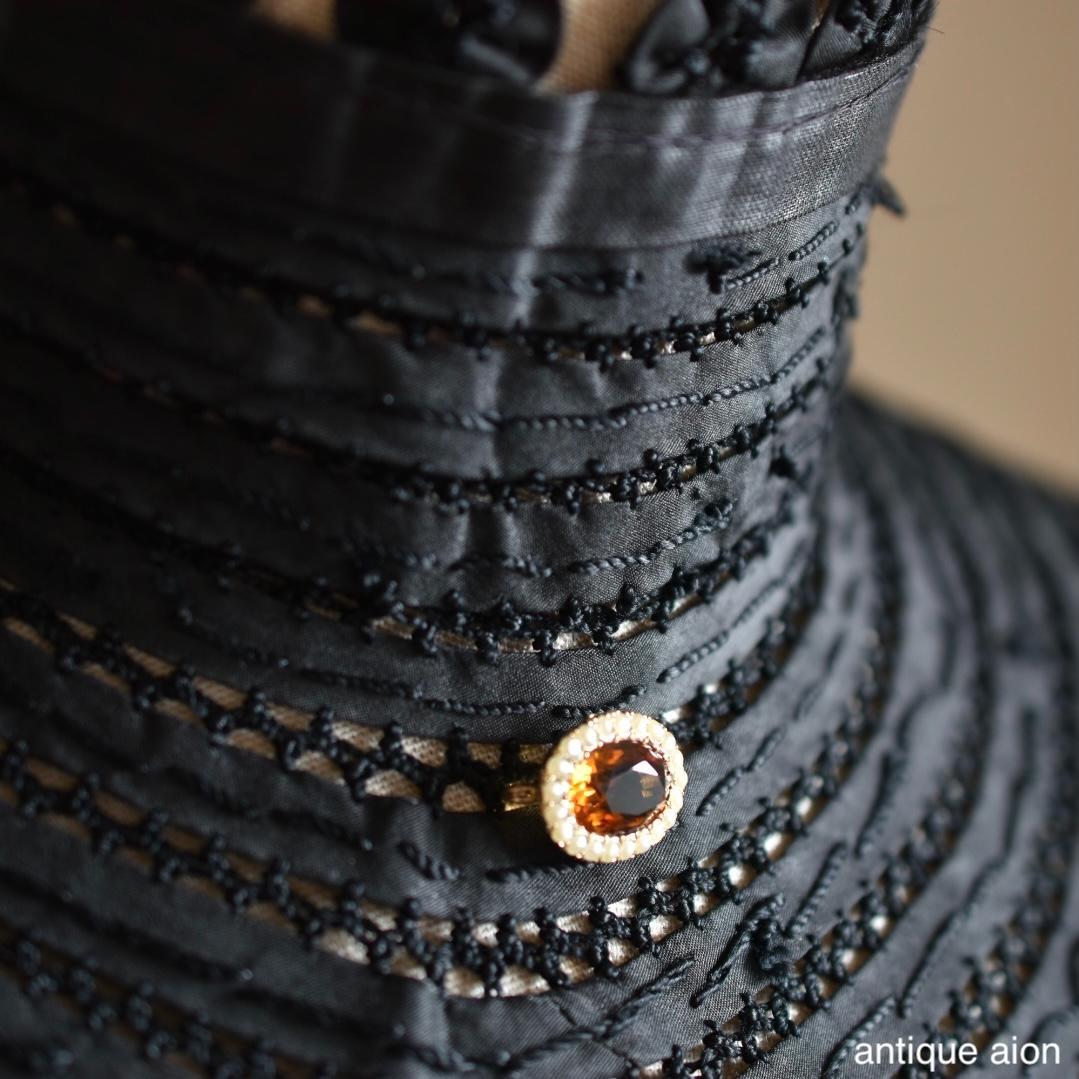 英国アンティーク 1900年前後 9金 天然シトリンと天然シードパールのブローチ