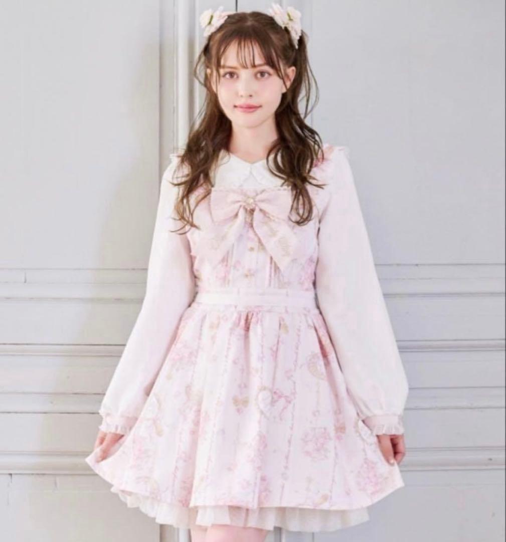 リズリサ LIZLISA ジュエリー柄ワンピース ピンク りずりさ レア