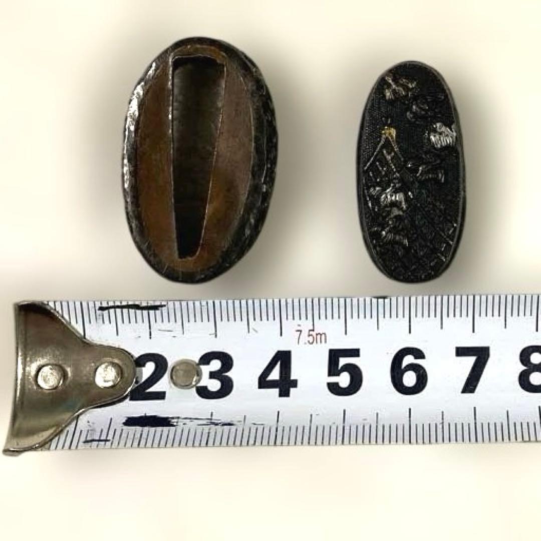 B-79 縁頭　金銀象嵌　武具　刀装具　日本　骨董品　時代物　美術品　工芸品