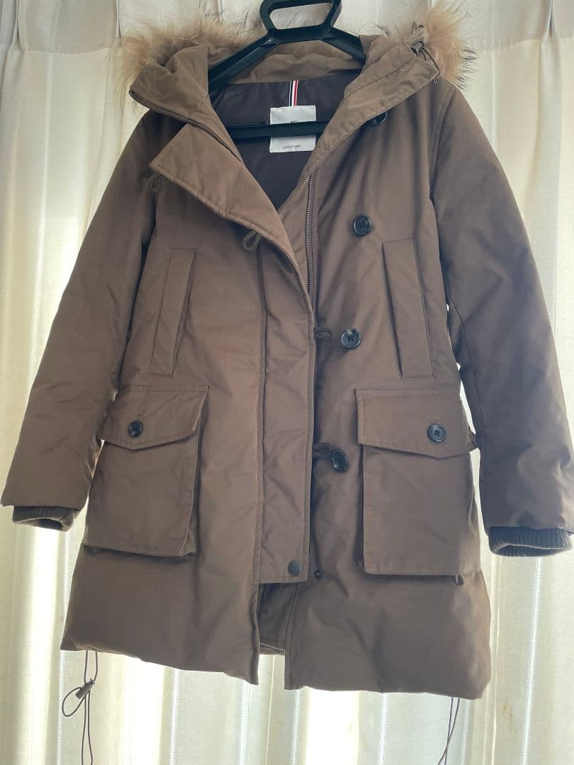 INED ブラウン系 フード付き モッズコート