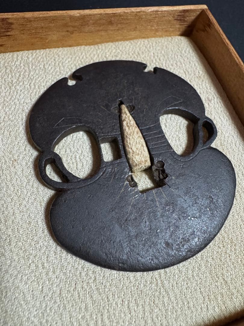 御多福形　元服刀鍔　鉄製 鐔　時代物