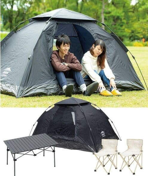キャンプセットB（アウトドアグッズ）　ワンタッチテント/アルミテーブル/フォール