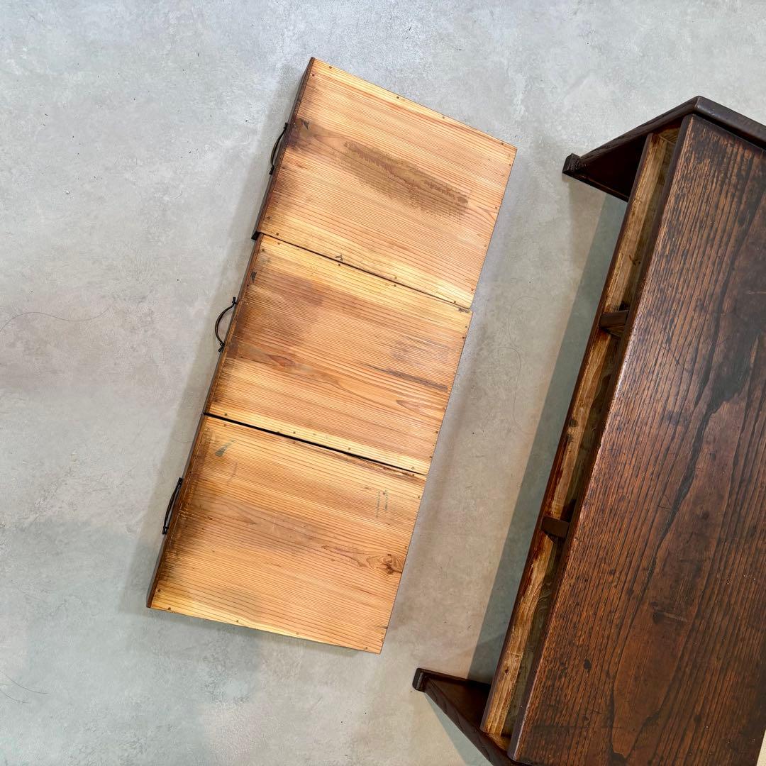 古家具　アンティーク机　ローテーブル　小引き出し３杯　和モダン　飾り台