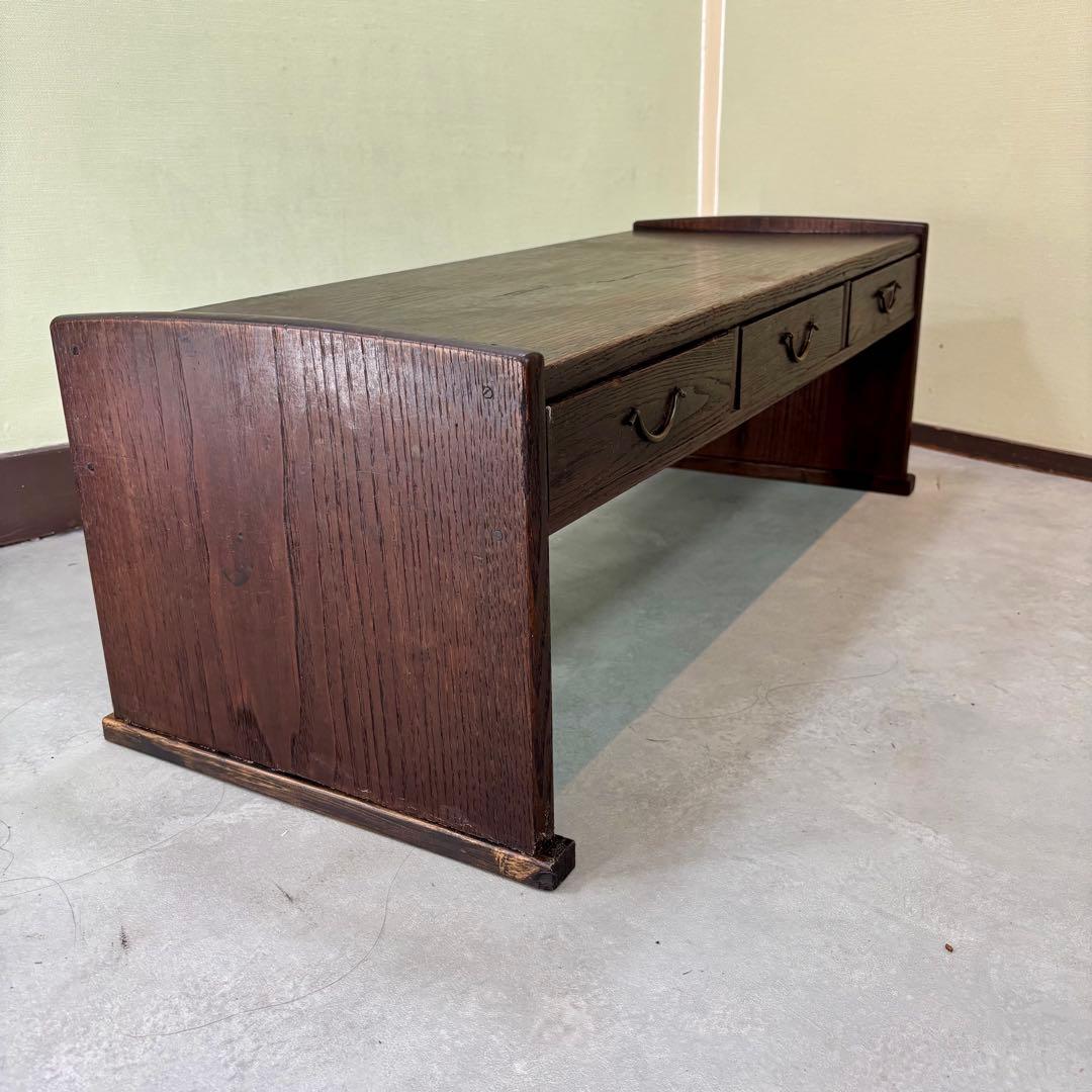 古家具　アンティーク机　ローテーブル　小引き出し３杯　和モダン　飾り台