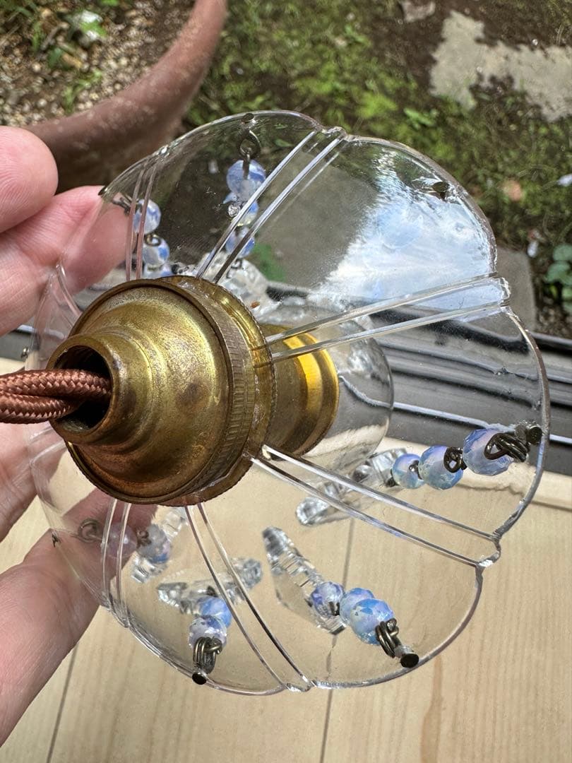 フランス アンティーク フレンチリーフとオパールセントの可愛いミニシャンデリア＊