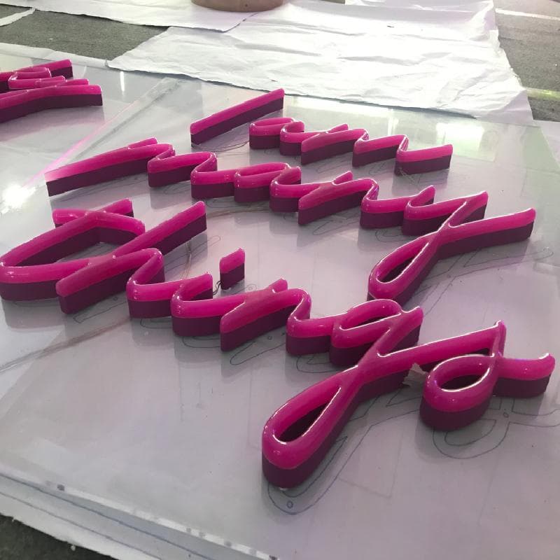 アクリルネオンチャンネル文字 看板 室外用 サイン ステンレス