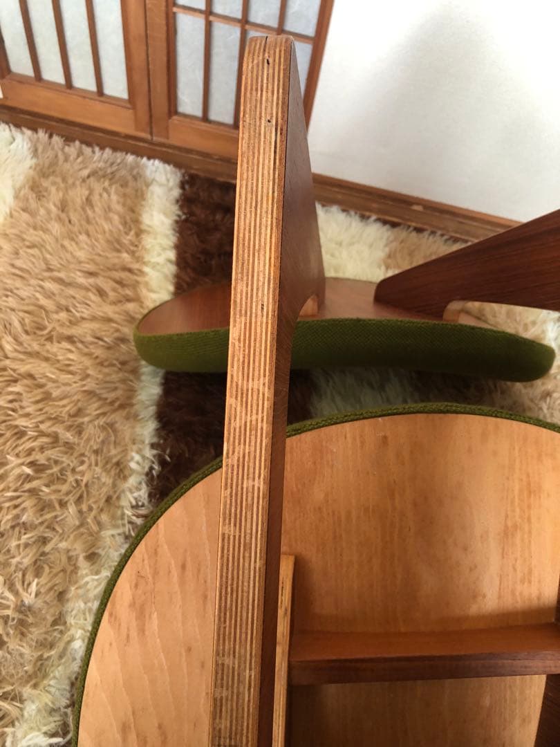 天童木工　低座イス　グリーン系