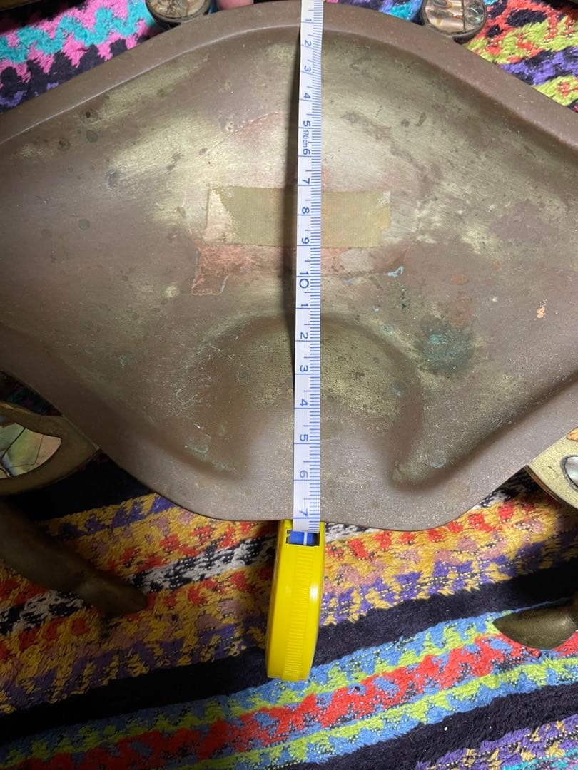 カニ型金属トレイ 貝殻装飾付き 灰皿 アクセサリー置き オブジェ