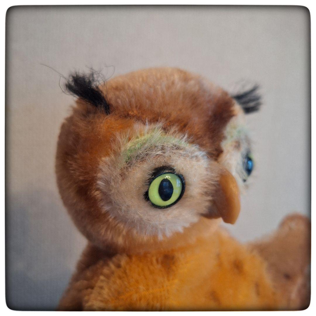 【手踊り人形 パペット ふくろうWittie】ヴィンテージ シュタイフ 美品