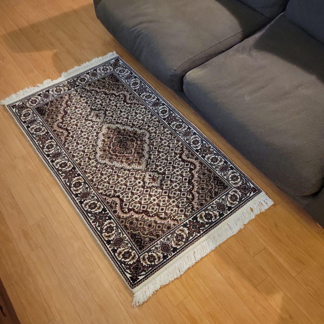 インド 緞通 手織絨毯 タブリーズ マヒ ウール プレーベル