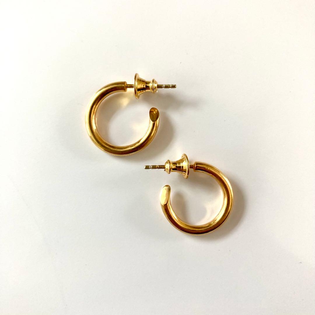 両耳　2.5×18mm ゴールド　18金　ピアス　シルバー925
