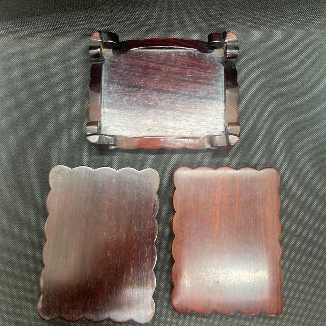 昭和レトロ　紫檀製小物入れ　タバコ入れ　昭和七年　上海事変記念　貴木紅木　お記念