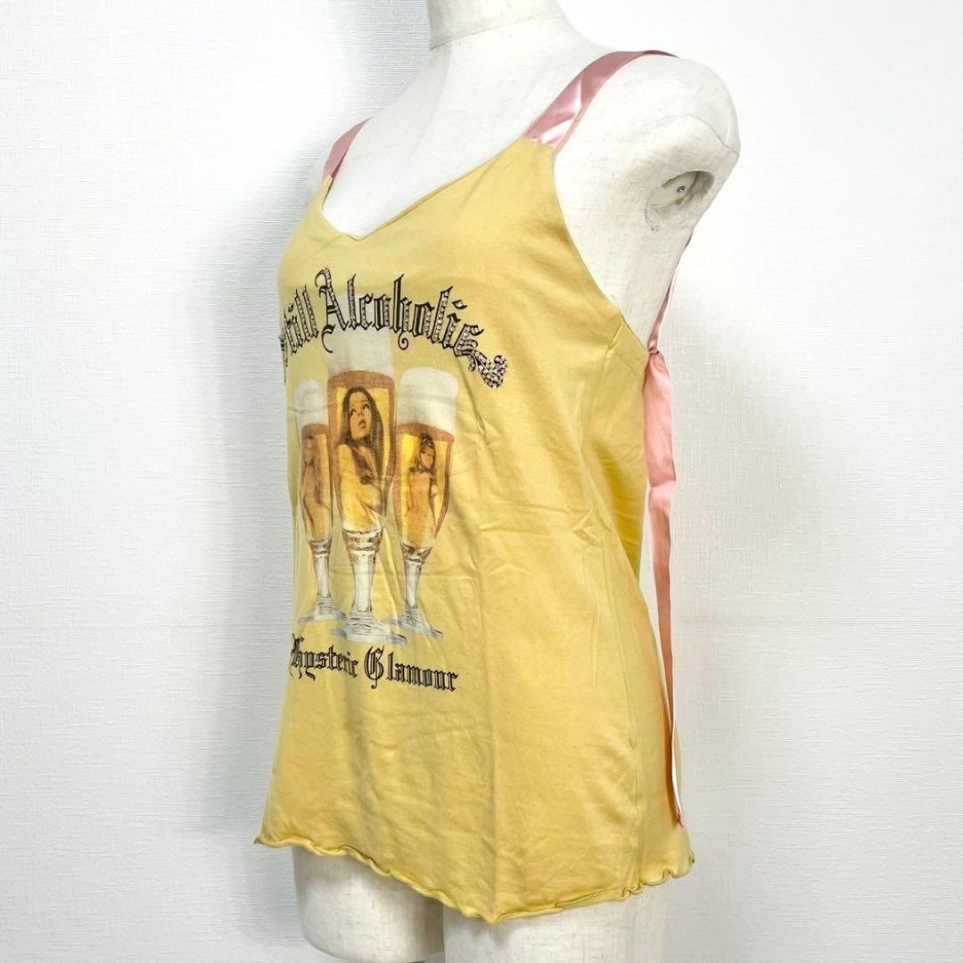 y2k❤️00s HYSTERIC GLAMOUR ラインストーンガールロゴキャミ