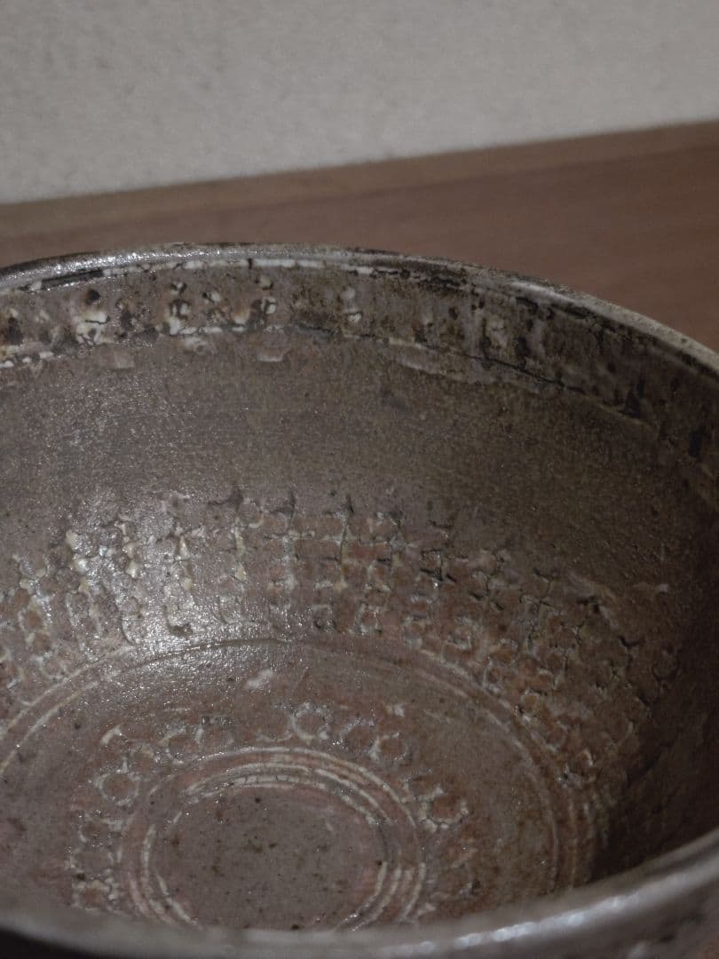 李朝 御本三島 雲龍紋 象嵌 茶碗 茶道具