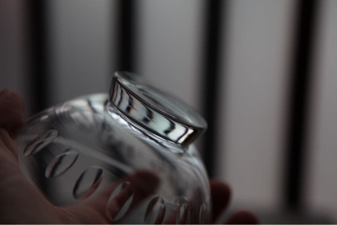 古道具　戦前　大正　昭和初期　蓋付ガラス碗　レア　A