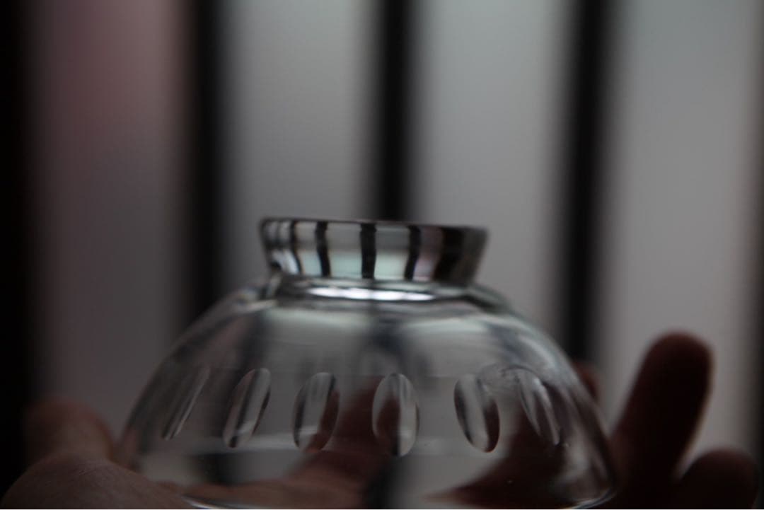 古道具　戦前　大正　昭和初期　蓋付ガラス碗　レア　A