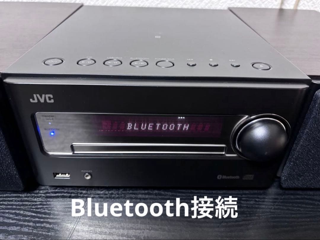 JVC CA-EXS5 コンポ、Bluetooth対応、ウッドコーン、リモコン付