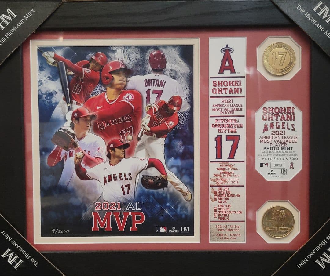 〖シリアルNo.9〗大谷翔平 2021年AL MVP 限定 記念品