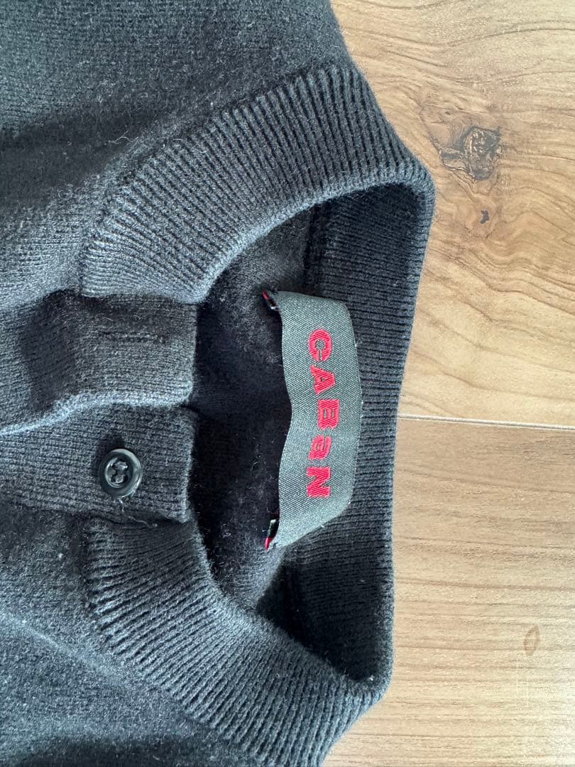 め*ー様 CABaN コットンカシミヤ　クルーネックカーディガン　ブラック