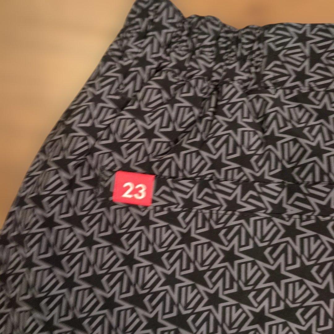 23区GOLF ゴルフ 撥水 高保温 総柄 中綿入ストレッチ ナイロン パンツL