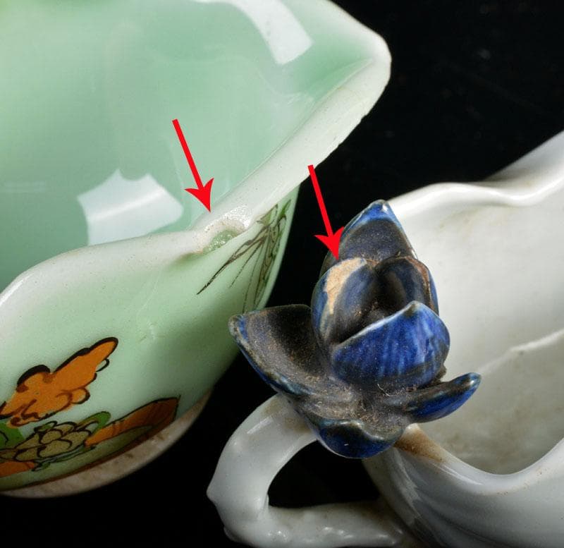 染付龍文　煎茶碗　五客　青木木米造　色絵人物文等　湯冷　四点　F　R4327