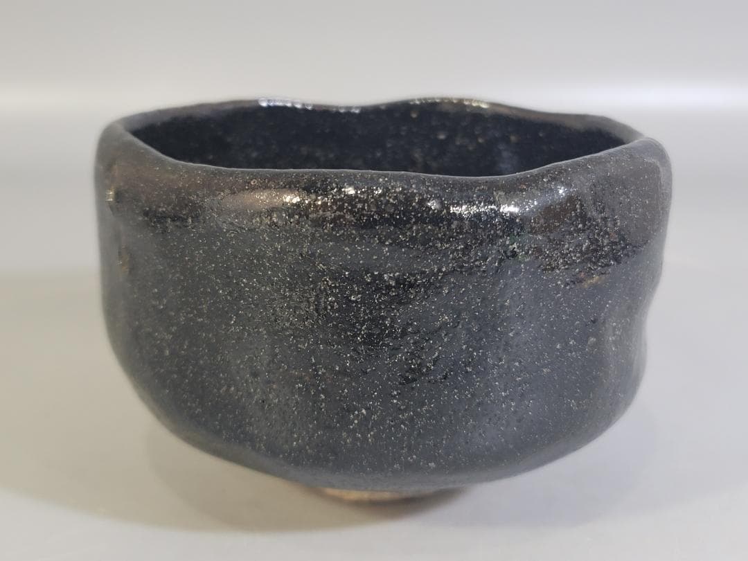 茶道具 初代 中村道年 黒楽茶碗 DT706