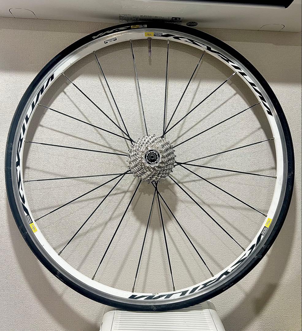 【Mavic KSYRIUM】貴重な白リム＋タイヤチューブ付◆マビック後輪のみ