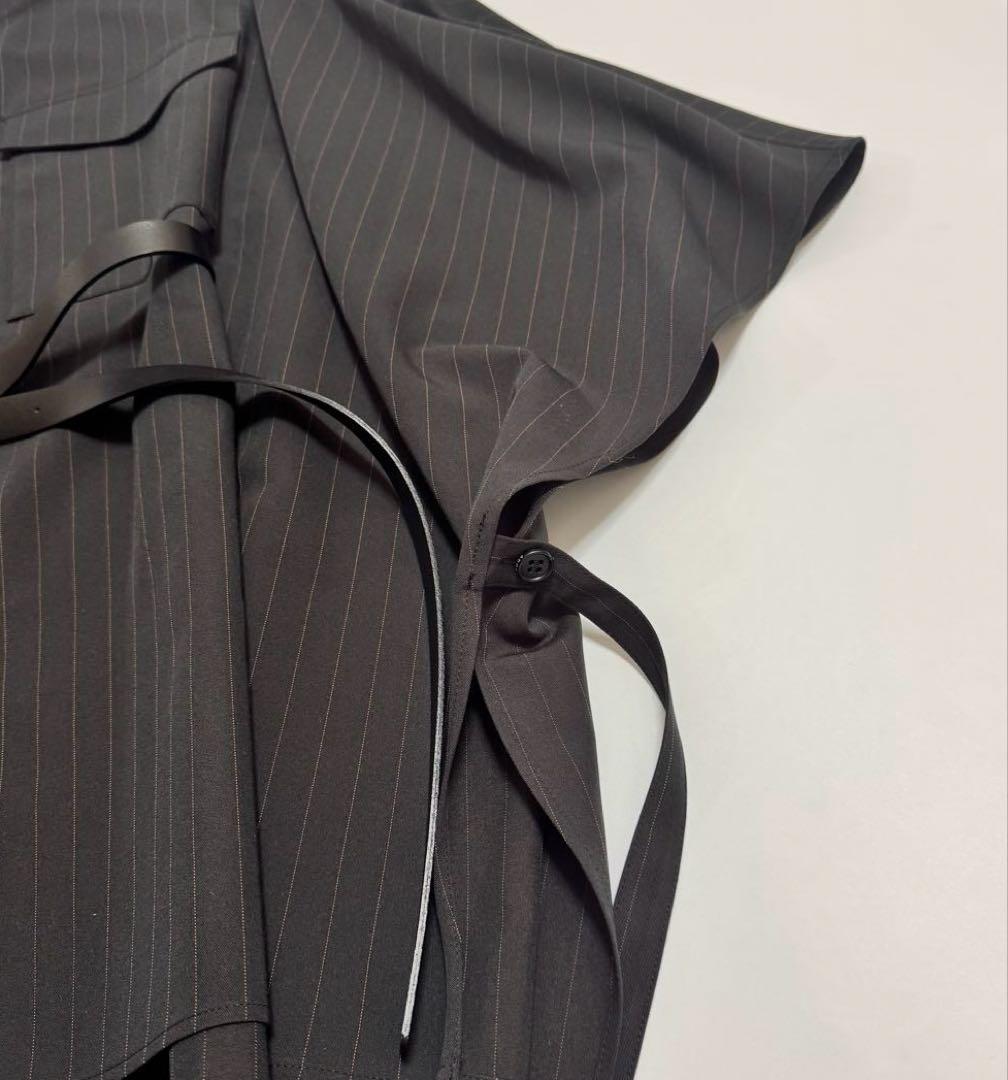 ADORE アドーア　ストライプツイルシャツ ポンチョ　ベルト　ブラウス