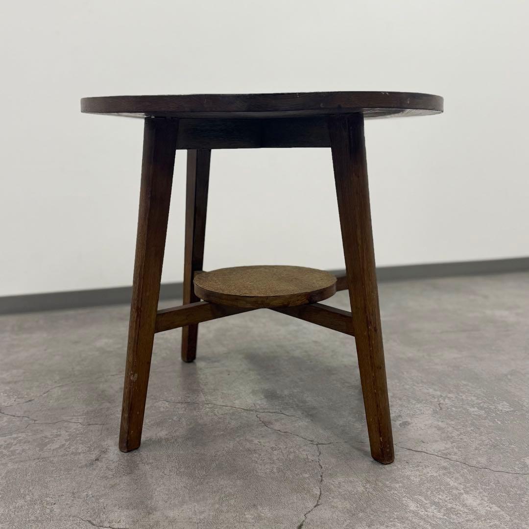 SNT1458 昭和レトロ 木製 ラウンド 丸テーブル アンティーク