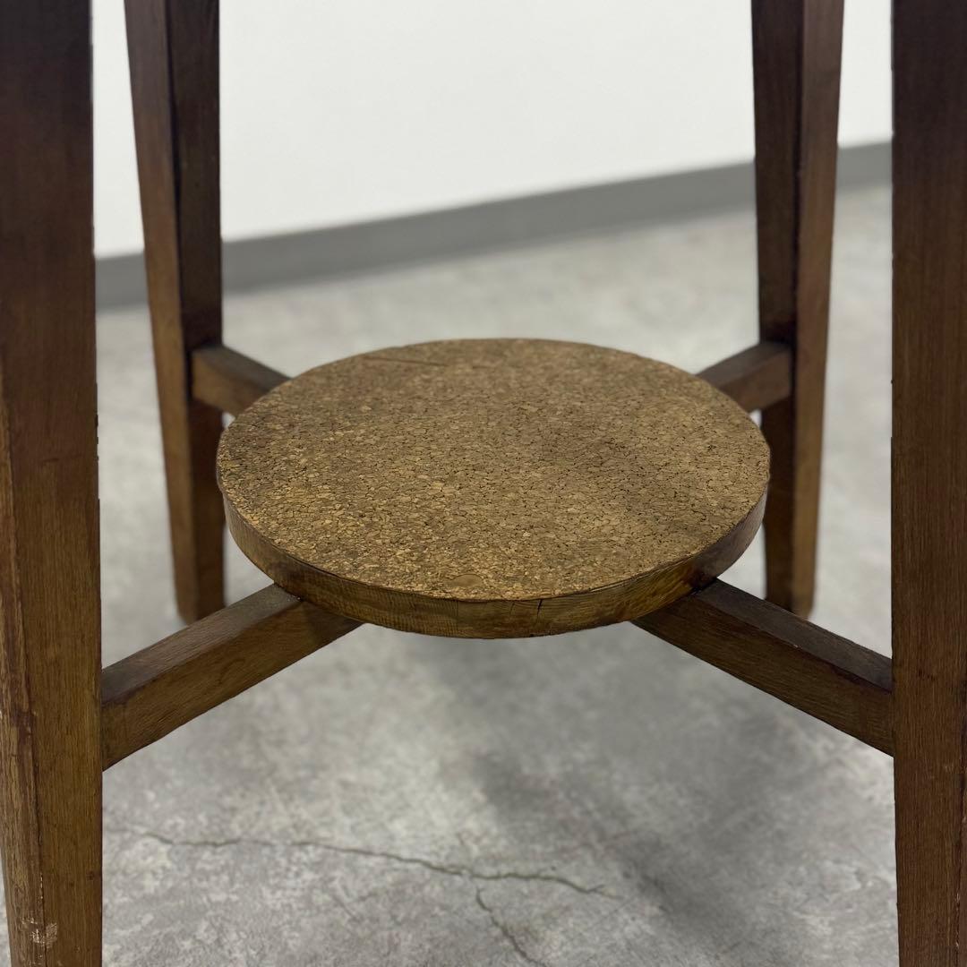 SNT1458 昭和レトロ 木製 ラウンド 丸テーブル アンティーク