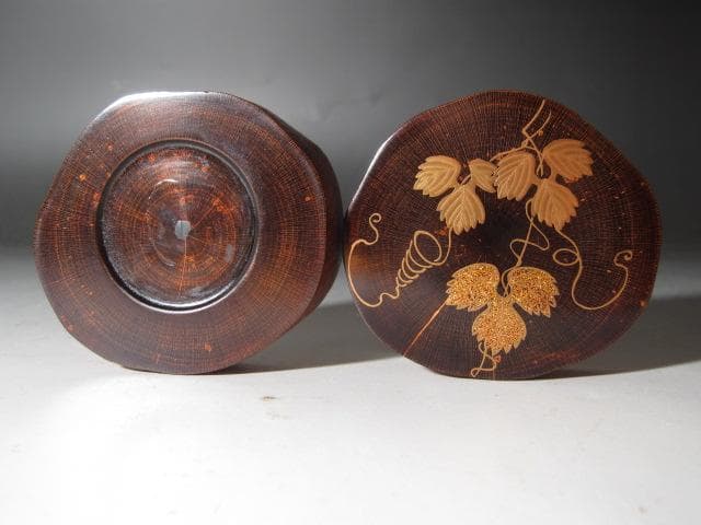 【セール】☆　駒沢利斎　蔦香合　裏千家　十五代　鵬雲斎の花押☆y473